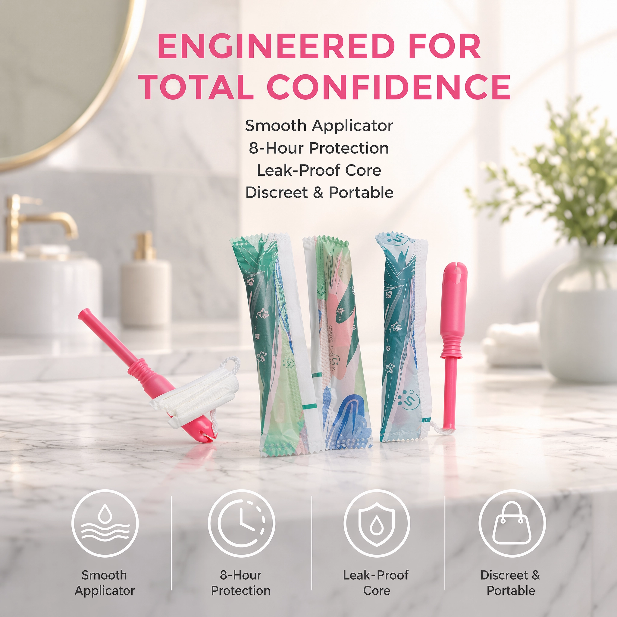 Smooth Compact PP Plastic Telescopic Applicator Smooth Compact PP Plastic Telescopic Applicator