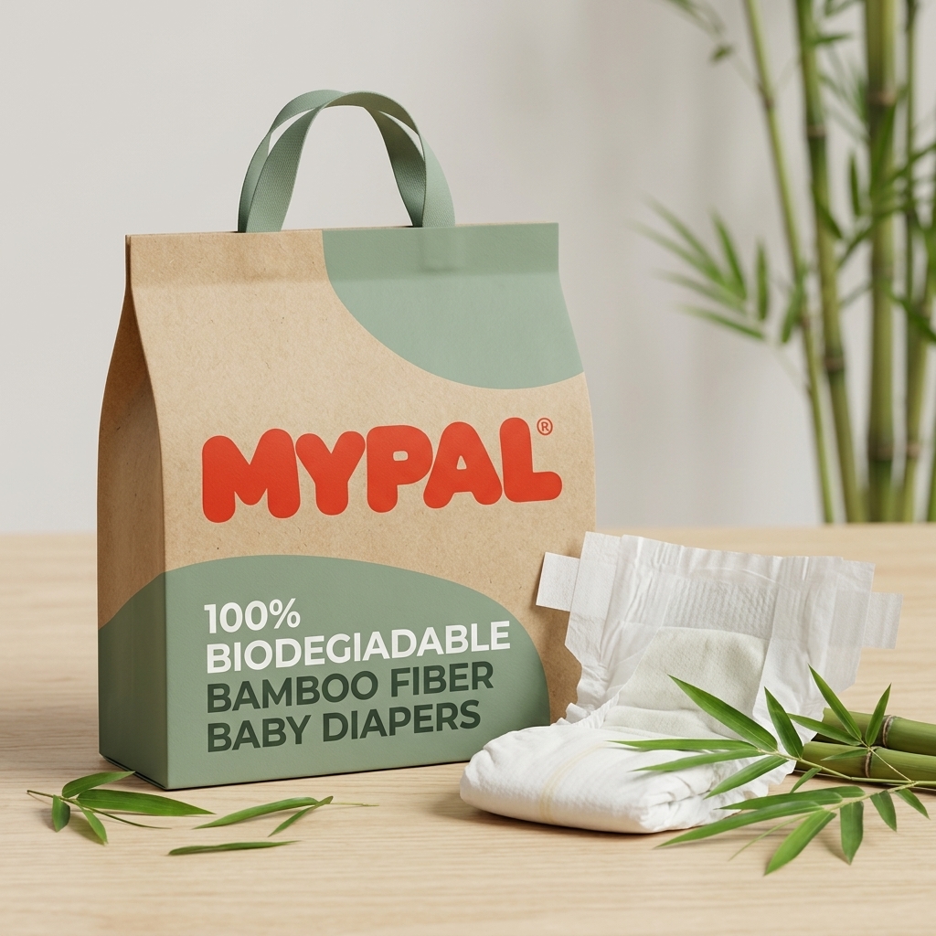 Elastic waistband disposable baby diaper