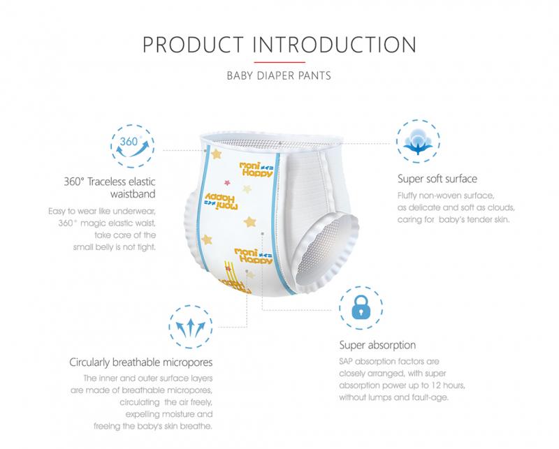 OEM Moni Happy Disposable Baby Diaper Manufacturer