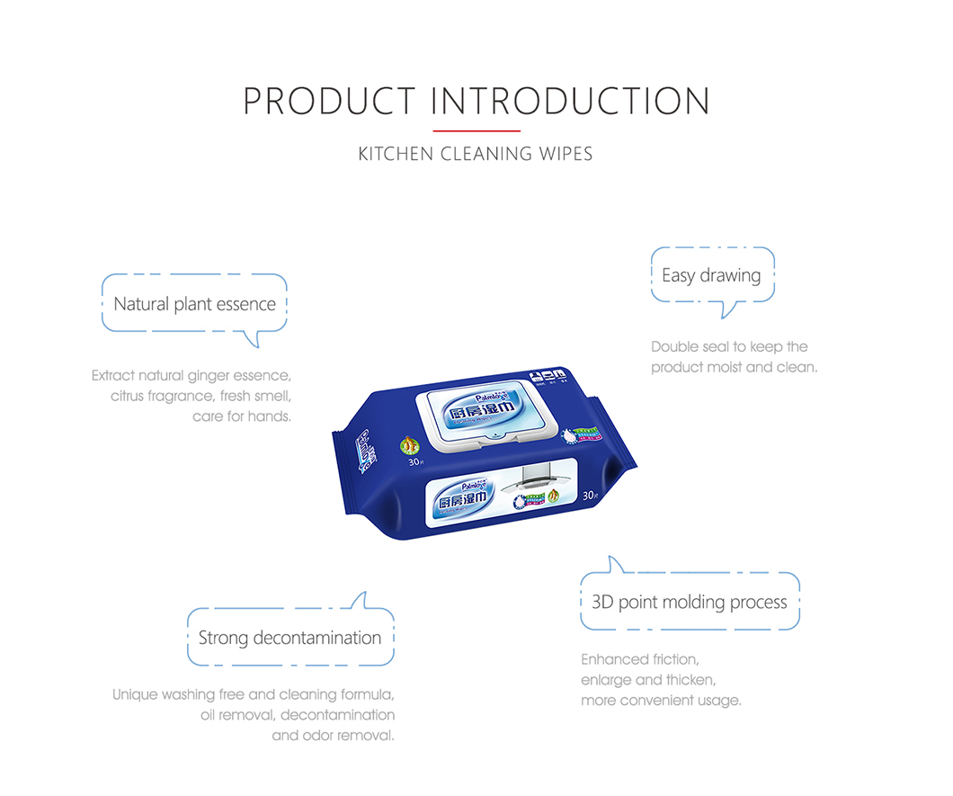 Private label wipes Manufacturer kitchen mess cleaning wipe odor